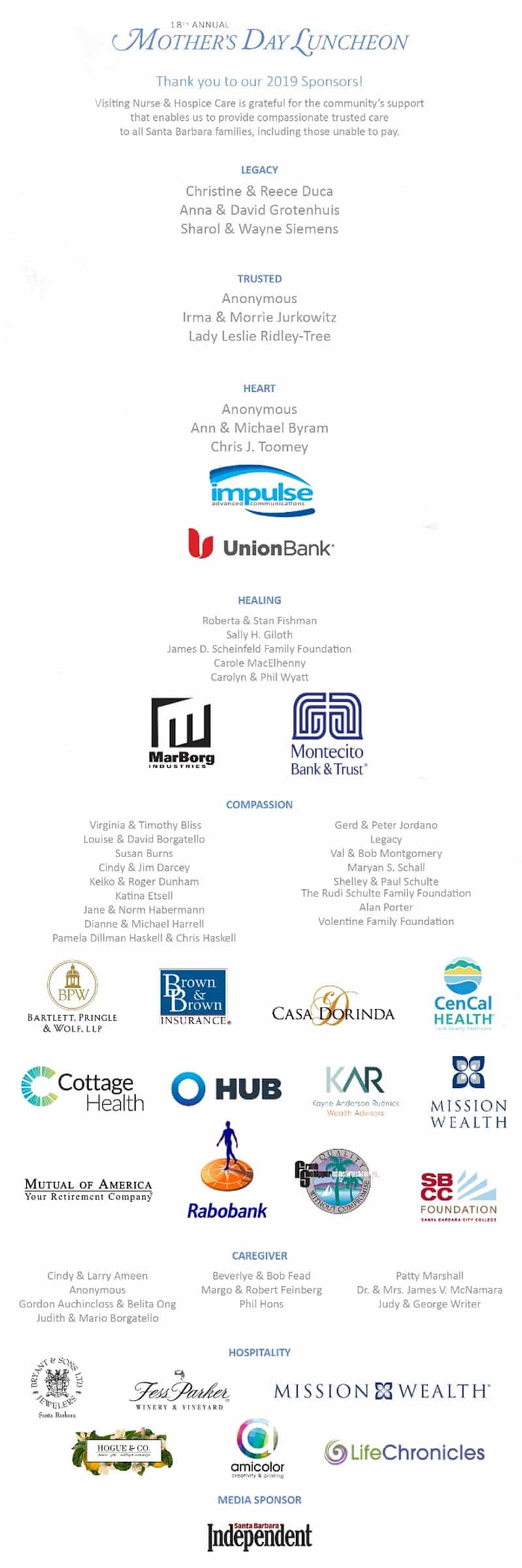Last years sponsors